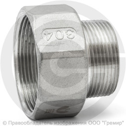 Футорка обратная нержавеющая AISI 304 Ду 50-32 (2"-1 1/4")