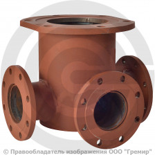 Тройник с пожарной подставкой фланцевый ППТФ стальной Ду 200-100 Ру-10 КЗПО