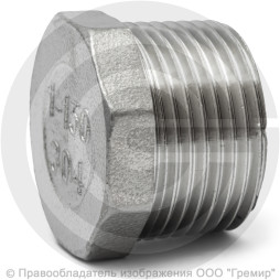Заглушка нержавеющая AISI 304 6-ти гранная НР (НАР) Ду-10 (3/8")