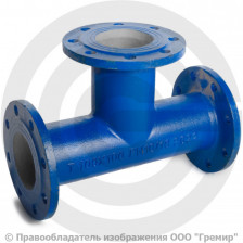 Тройник фланцевый ТФ Ду 150-150 (L=500-250) ВЧШГ с ЦПП цинк+AL ГОСТ ISO 2531-2012