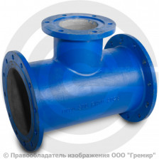 Тройник фланцевый ТФ Ду 200-100 (L=600-225) ВЧШГ с ЦПП цинк+AL ГОСТ ISO 2531-2012