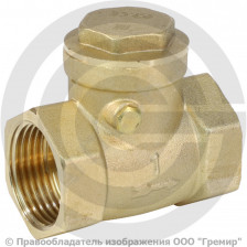 Клапан обратный поворотный латунный Ду-25 (1") Ру-40 ВР (ВН) (Т<100°С) латунь Aquasfera 3003