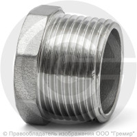 Заглушка нержавеющая AISI 304 6-ти гранная НР (НАР) Ду-32 (1 1/4")