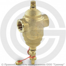 Дешламатор магнитный сетчатый Т-образный латунный Ду-40 (1 1/2") Ру-10 ВР (ВН) (Т<110°С) со сливным краном Giacomini