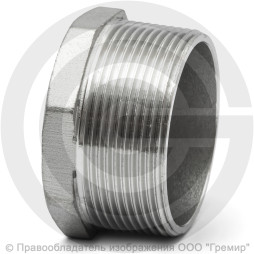 Заглушка нержавеющая AISI 304 6-ти гранная НР (НАР) Ду-40 (1 1/2")