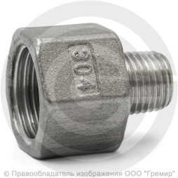 Футорка обратная нержавеющая AISI 304 Ду 10-6 (3/8"-1/8")