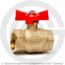 Кран латунный Ду-20 (3/4") Ру-16 ВР (ВН) муфтовый полнопроходной бабочка ГАЛЛОП Крепыш 330