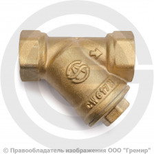 Фильтр сетчатый Y-образный латунный Ду-15 (1/2") Ру-20 ВР (ВН) (Т<150°С) под пломбу Aquasfera 4001