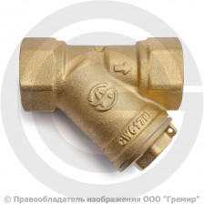 Фильтр сетчатый Y-образный латунный Ду-20 (3/4") Ру-20 ВР (ВН) (Т<150°С) под пломбу Aquasfera 4001