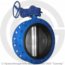 Затвор чугунный поворотный фланцевый с редуктором Ду-65 Ру-16 EPDM с чугунным диском ABRA BUV-FL226