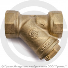 Фильтр сетчатый Y-образный латунный Ду-25 (1") Ру-20 ВР (ВН) (Т<150°С) под пломбу Aquasfera 4001