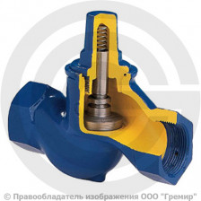 Клапан обратный подъемный чугунный муфтовый Ду-15 (1/2") Ру-16 ВР (ВН) (Т<200°С) 277А Zetkama