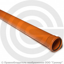 Труба НПВХ (ПВХ) канализационная рыжая Дн 250х6,2 безнапорная L=3м в/к SN4 Ostendorf KGEM