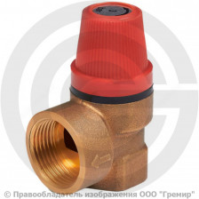 Клапан предохранительный пружинный угловой латунный Ду 15-15 (G1/2"-G1/2") Ру-10 ВР (ВН) Рн=6бар 3008 Aquasfera
