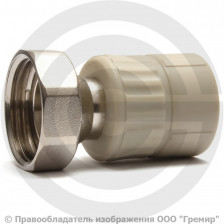 Переход PP-R серый с накидной гайкой Дн 32-1" Wavin Ekoplastik