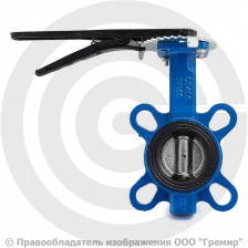 Затвор дисковый поворотный межфланцевый Ду-50 Ру-16 EPDM с чугунным диском Китай