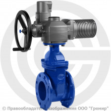 Задвижка чугунная фланцевая Ду-400 Ру-16 (Т<110°С) VOC4241CM Tecofi с электроприводом Auma (400В)