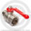 Кран латунный Ду-15 (1/2") Ру-25 ВР-НР (ВН-НАР) никель рычаг RTP (РосТурПласт)