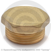 Заглушка латунная НР (НАР) Ду-25 (1") VALFEX