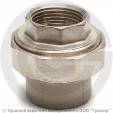 Муфта PP-R комбинированная разъемная серая ВР (ВН) Дн 20-1/2" VALFEX